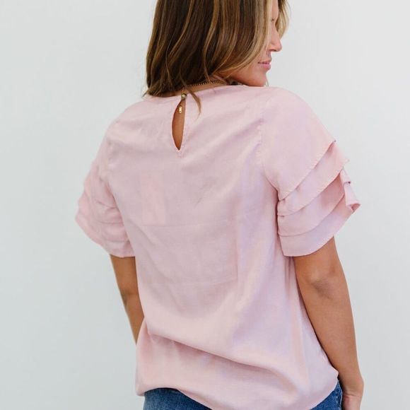 💕 Andree by Unit Mauve Sweetie Pie Layered Sleeve Top Regular Plus New NWT - Picture 7 of 7